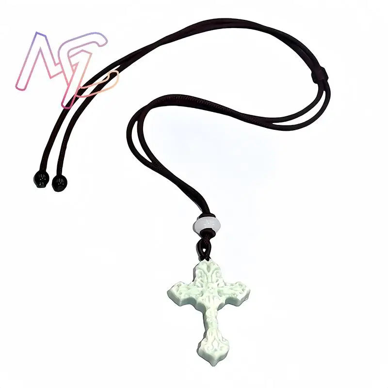 Natural Real Jade Cross Pendant Necklace Talismans Amulet Designer Gift Carved Jewelry Gifts for Women Men Charm Chinese