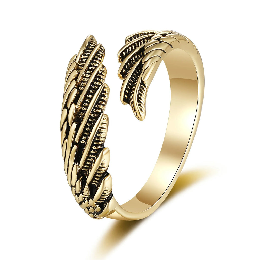 Retro Angel Demon Wings Open Ring for Women Couples Punk Gothic Adjustable Finger Jewelry Accessories Hip Hop Gifts