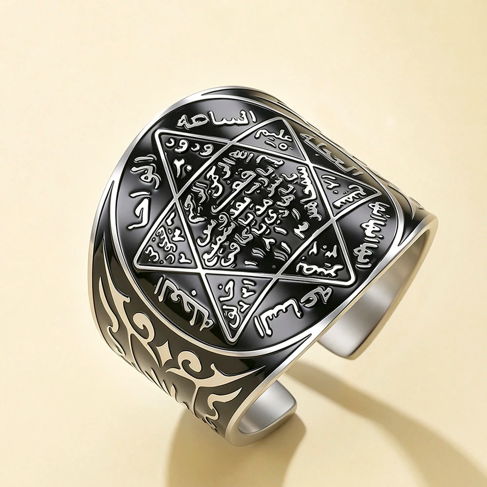 Seal of Solomon Amulet Ring — Stainless Steel