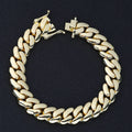 Gold Cuban Chain Necklace 12MM Brass 14K Monaco