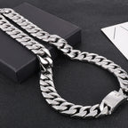 Classic Choker Necklace Man 20MM Wide Stainless Steel Cuban Link Chain Necklaces for Men Polished Hip-Hop Rapper
