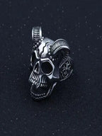Skull Demon Steel Ring European American Retro