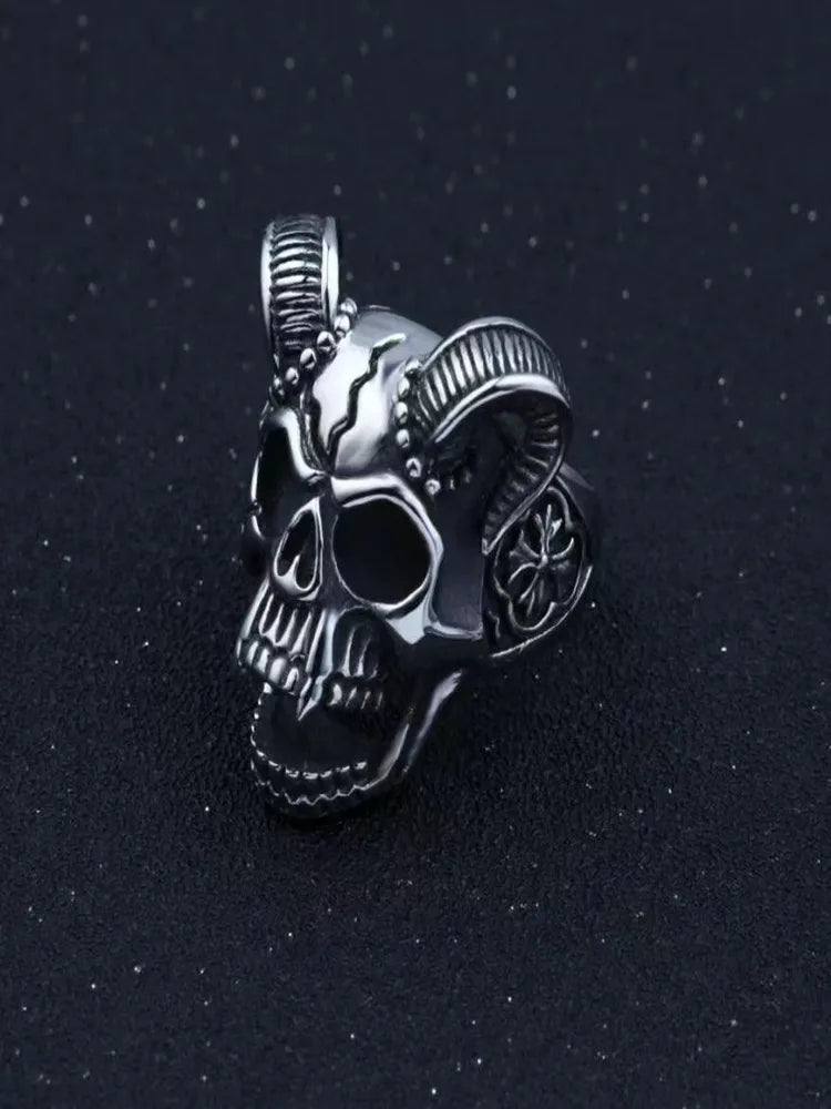 Skull Demon Steel Ring European American Retro