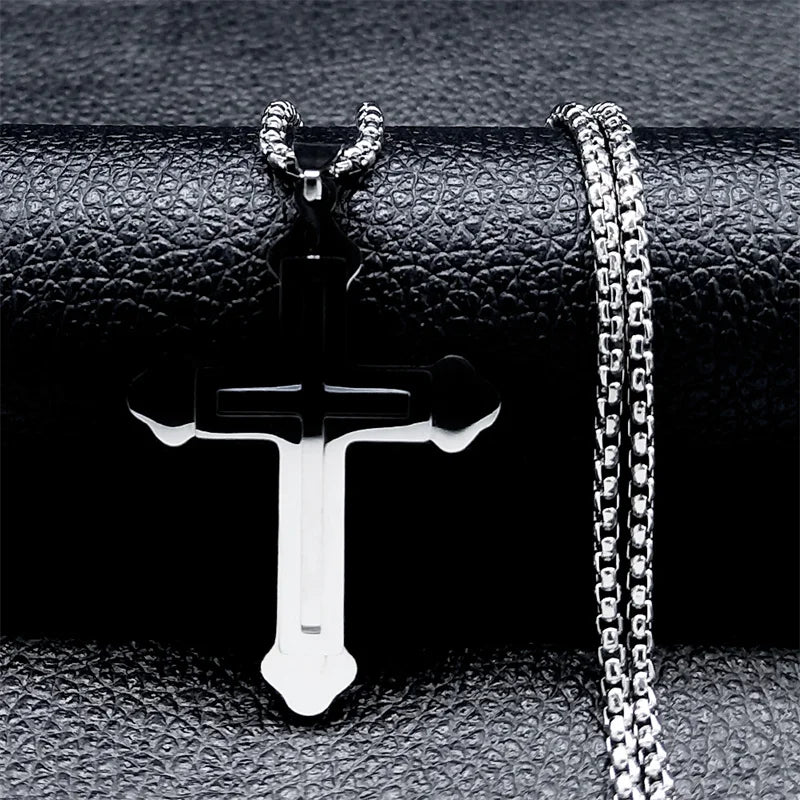 Christian Jesus Cross Pendant Necklace — Gold