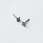Black Cross Stud Earrings for Men & Women — Black-Tone