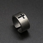 Vintage Cross Ring — Stainless Steel