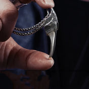 Retro Dragon Claw Pendant Necklace Gold & Silver