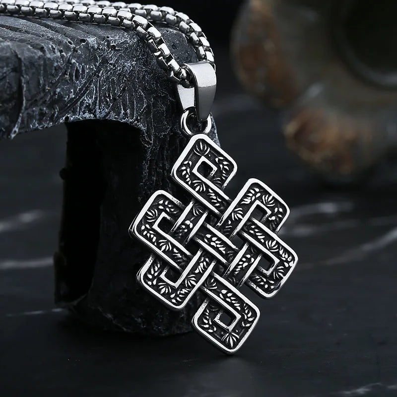 Retro 2024 New Punk 316L Stainless Steel Viking Celtic Knot And Thor Pendant Necklace For Man Women Couple Gift