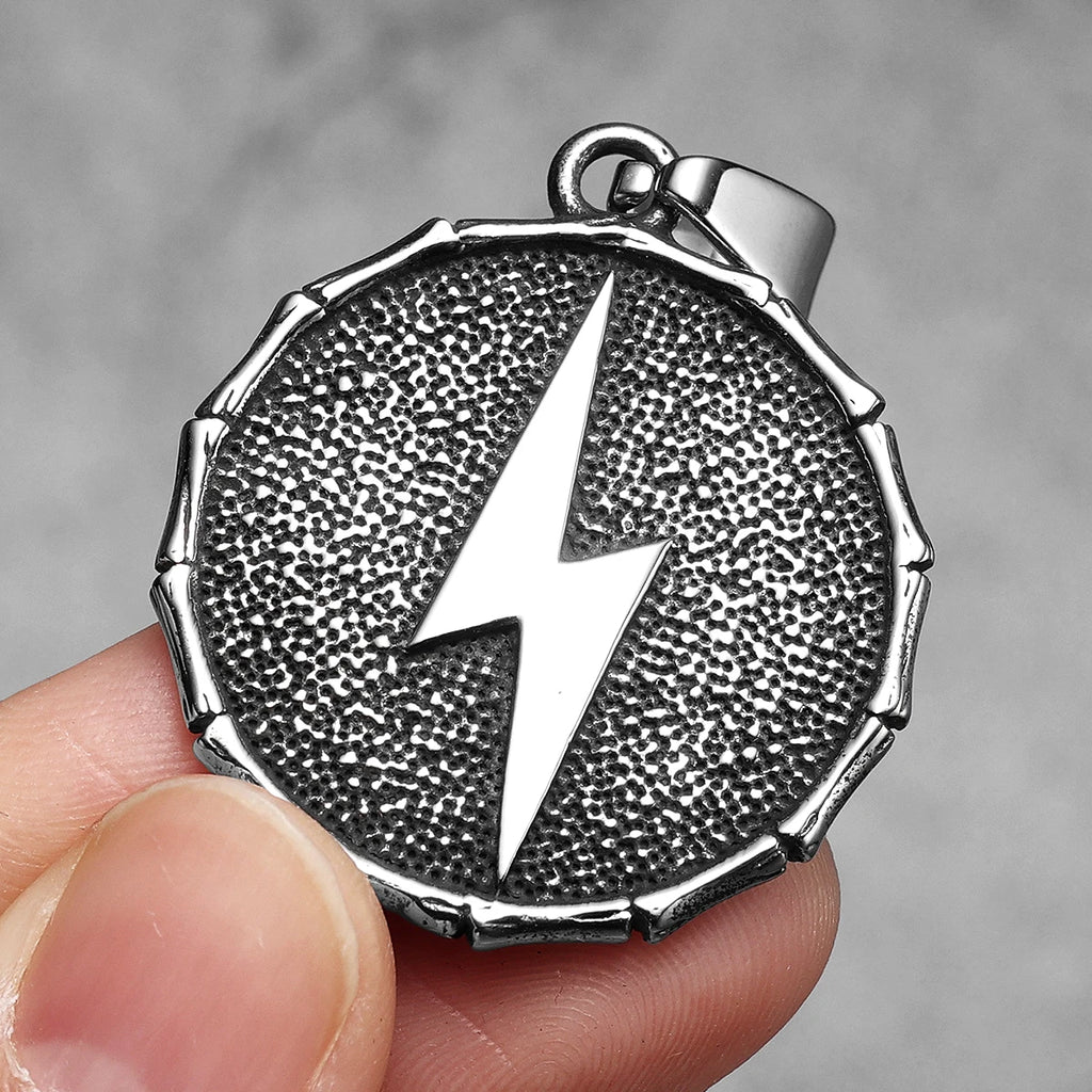 Dragon Shield Lightning Men Necklace Stainless Steel Pendant Chain Women Punk Fashion Jewelry New In Accessories Gifts