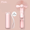 Portable Mini Fan 2000mAh USB Rechargeable 3 Speed Handheld Foldable Fan Hand Held Small Pocket Travel Fan with Handy