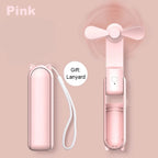 Portable Mini Fan 2000mAh USB Rechargeable 3 Speed Handheld Foldable Fan Hand Held Small Pocket Travel Fan with Handy