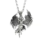 Anime Goddess Pendant Necklace — Steel
