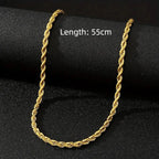 Twisted Rope Chain Necklace — Versatile Sizing