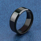 New Fashion Charm Jewelry Ring for Men Women Stainless Steel Black Rings Wedding Engagement Band Quality Matte Male