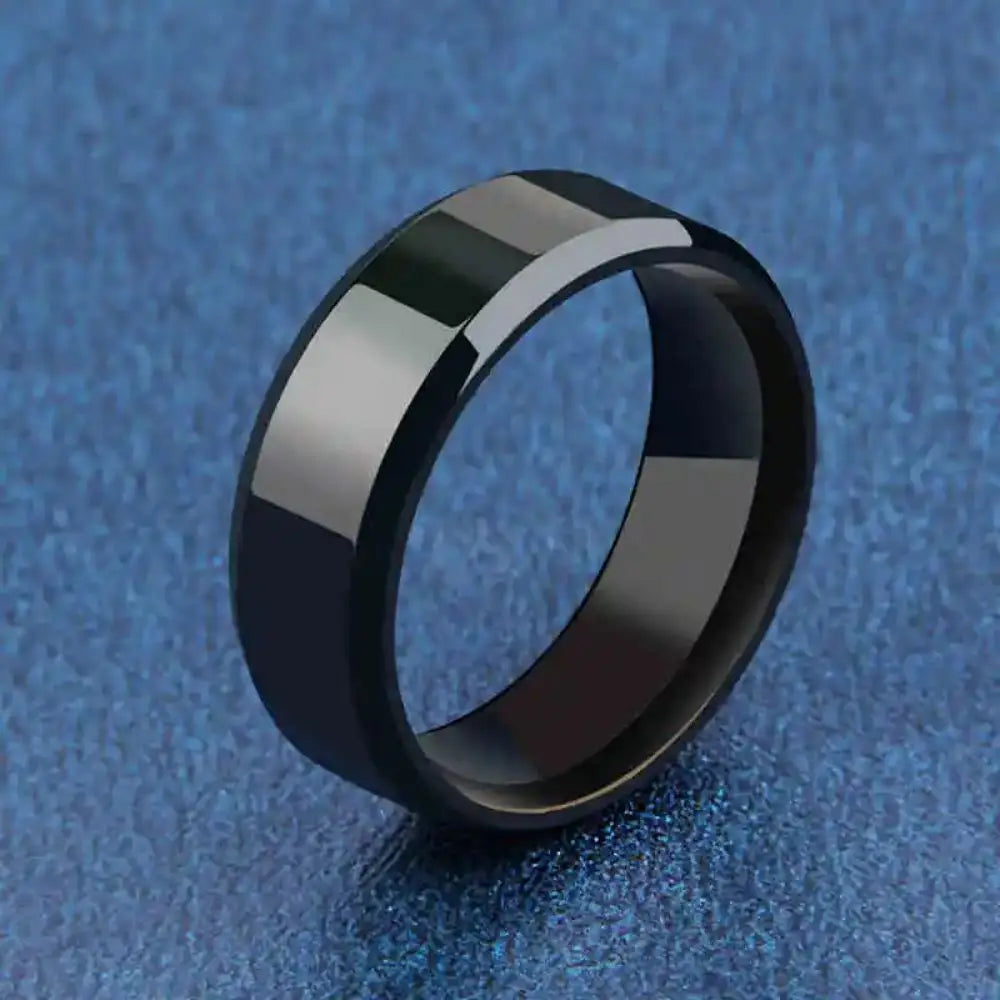 New Fashion Charm Jewelry Ring for Men Women Stainless Steel Black Rings Wedding Engagement Band Quality Matte Male