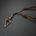 Leather Triangle Rope Chain Necklace — Zinc Alloy