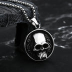 Round Skull Face Pendant Necklace — Gothic