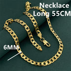 Andara Luxury 925 Sterling Silver Gold Plated 6mm One to One Necklace, Unisex Engagement Accessories Jewelry 45-60cm