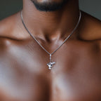 Iced Out Microphone Pendant — 925 Silver