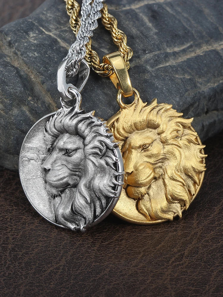Lion Head Pendant — 925 Silver