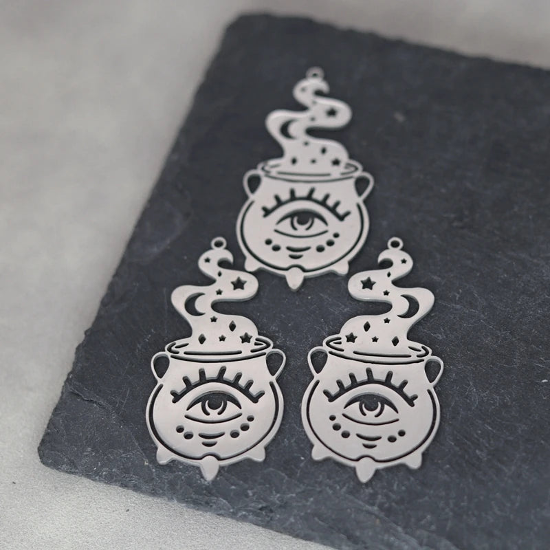 3pcs Eye of Horus Charms DIY Craft Tassels Earrings Necklace Jewelry Making Devil Eye Amulet Stainless Steel Pendant