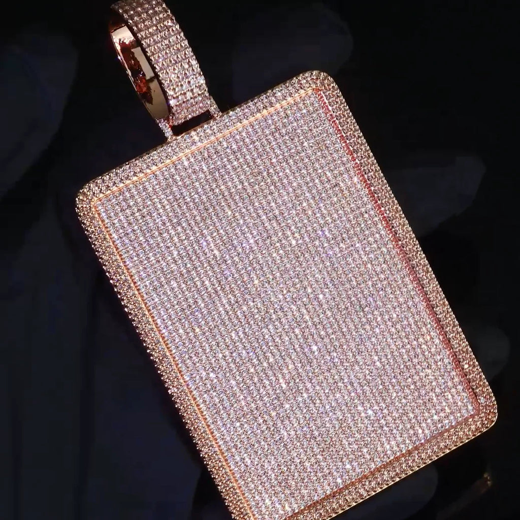 Iced Out Square Pendant Necklace CZ