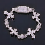 Iced Out Cross Pendant Cuban Chain Necklace 18MM