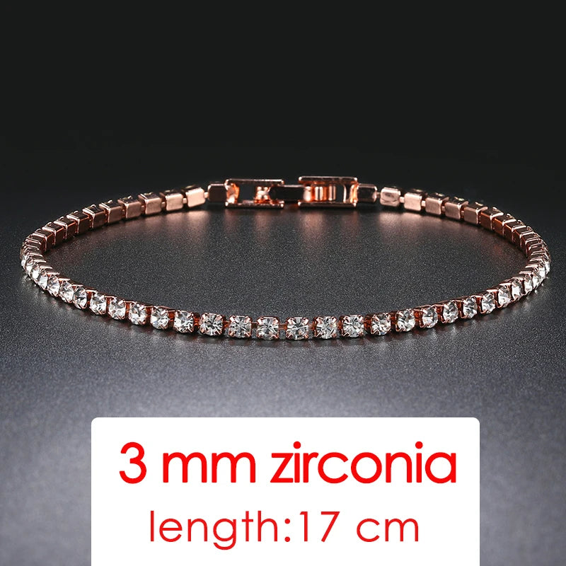 ZHOUYANG Tennis Bracelets For Women Simple Luxury Round Crystal Gold Color Bangle Chain Wedding Female Gift Wholesale Jewelry