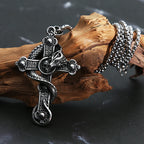 Skull Cross Stainless Steel Pendant Necklace
