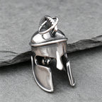Vintage Spartan Helmet Guardian Bell Pendant Necklace Stainless Steel Unisex Punk Rock Motorcycle Talisman Jewelry Best