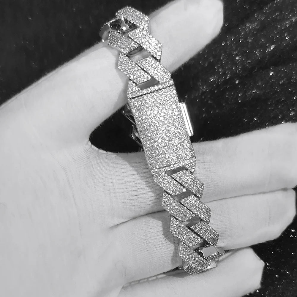 Iced Out Cuban Chain Necklace Stainless Steel 15MM
