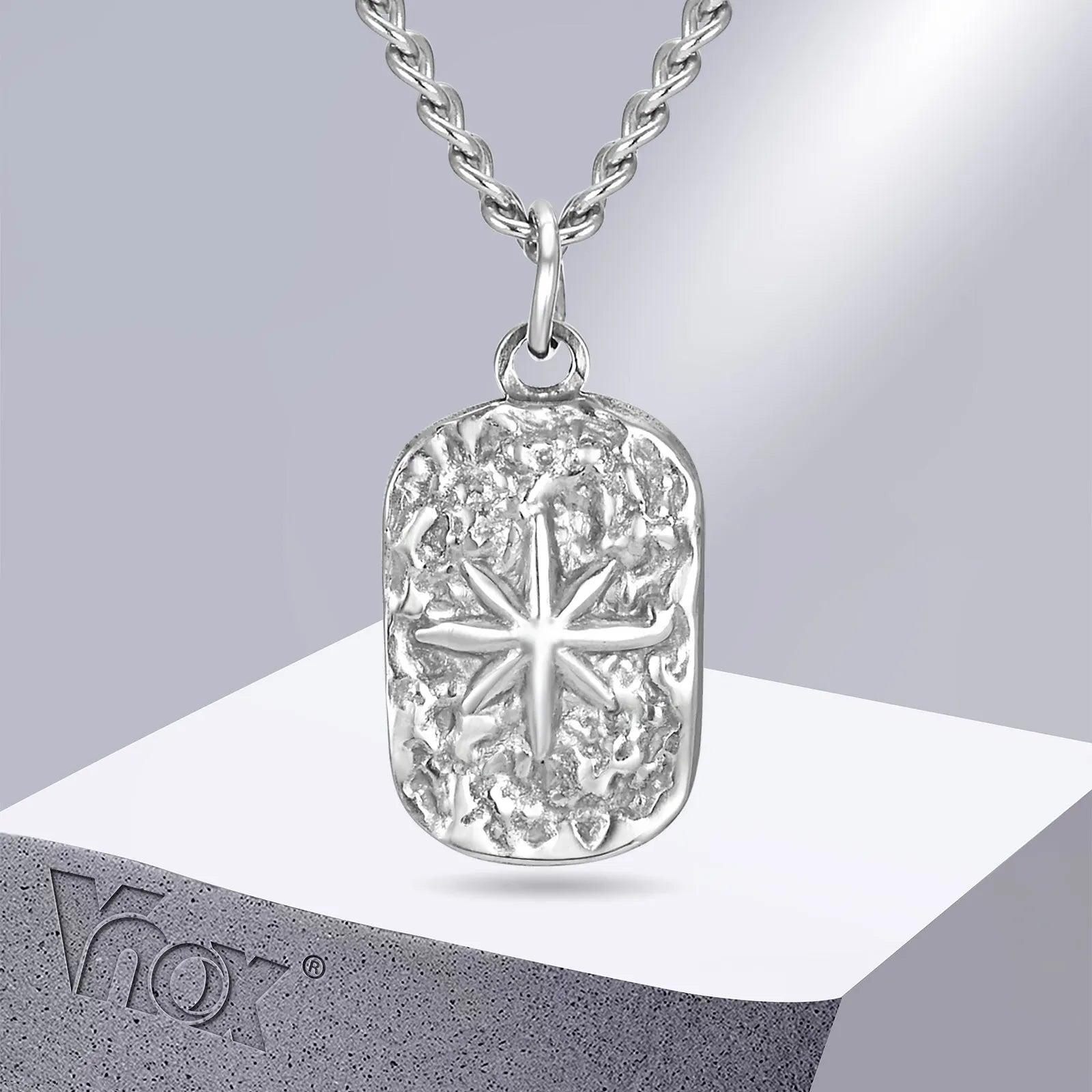 Military Dog Tag Stainless Steel Pendant Necklace