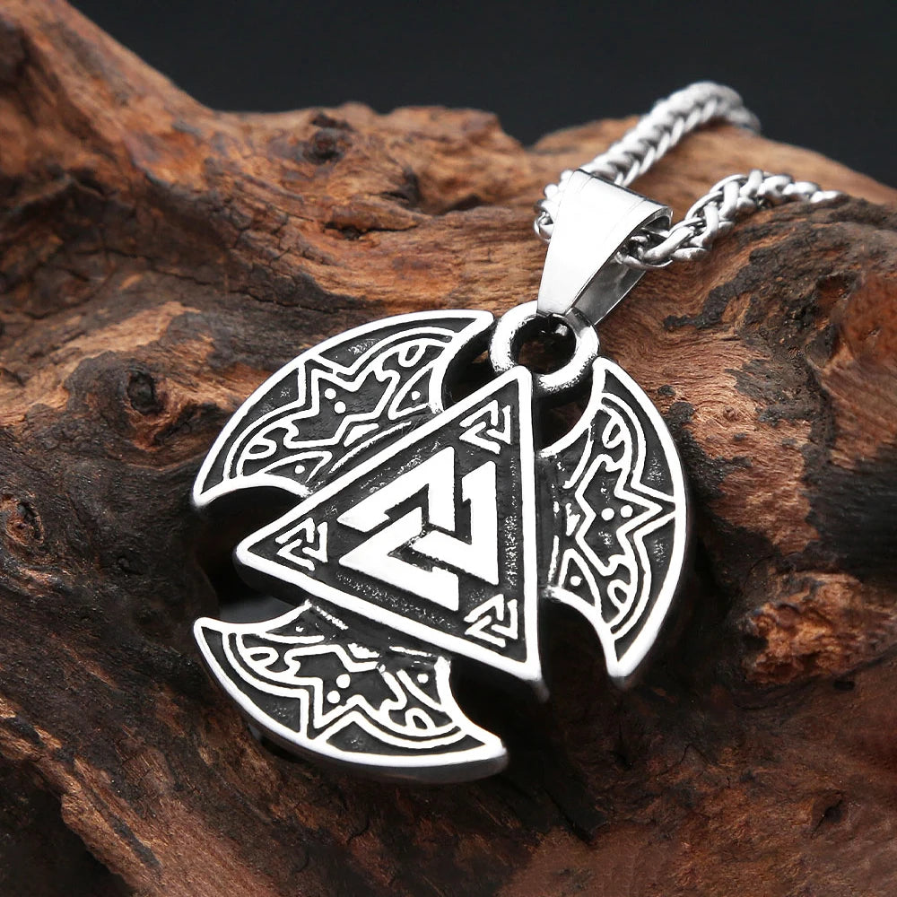 Valknut Steel Pendant Vikings Triangle Celtic