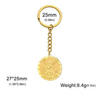 Archangel Michael Medal Keychain — Embossed Lucky Amulet