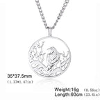 LIKGREAT Crow Raven Pendant Necklaces Norse Mythology Stainless Steel Gothic Necklace for Men Vintage Jewelry