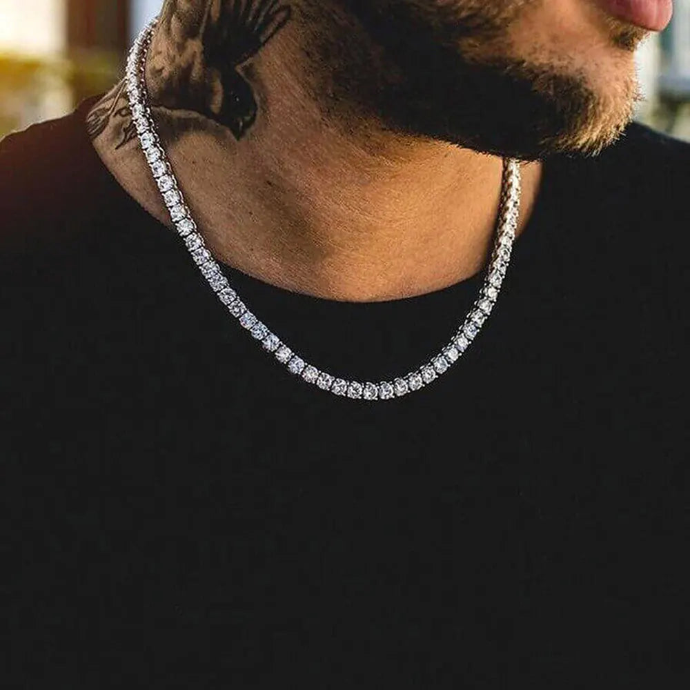 Tennis Chain Necklace Stainless Steel 3/4/5MM CZ
