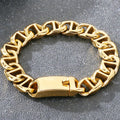 Cool Bracelet for Man 13MM Wide Men's Stainless Steel Link Chain Bracelets Biker Jewelry Hip Hop Charms for Boys