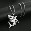 Hip Hop Silver Color Great White Shark Pendant Necklace For Men Stainless Steel Jewelry Gifts