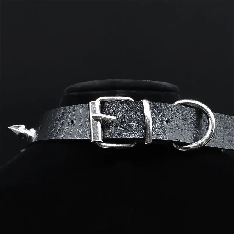 Moon Crescent Black Pendant Necklace — Stainless Steel