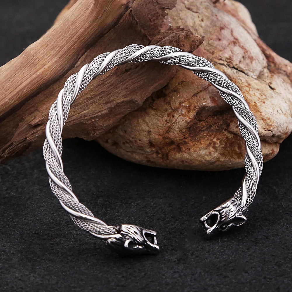 Wolf Head Bracelet — Stainless Steel