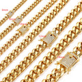 Iced Out Cuban Chain Necklace Stainless Steel 6-16MM