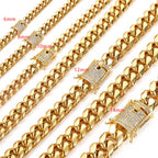 Iced Out Cuban Chain Necklace Stainless Steel 6-16MM