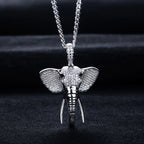 Iced Out Elephant Pendant — 925 Silver