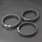 Noter Vintage Stainless Steel Cuban Chain Bracelet Men Hiphop Rock Braslet Bangle Outdoor Sports Camping Cycling