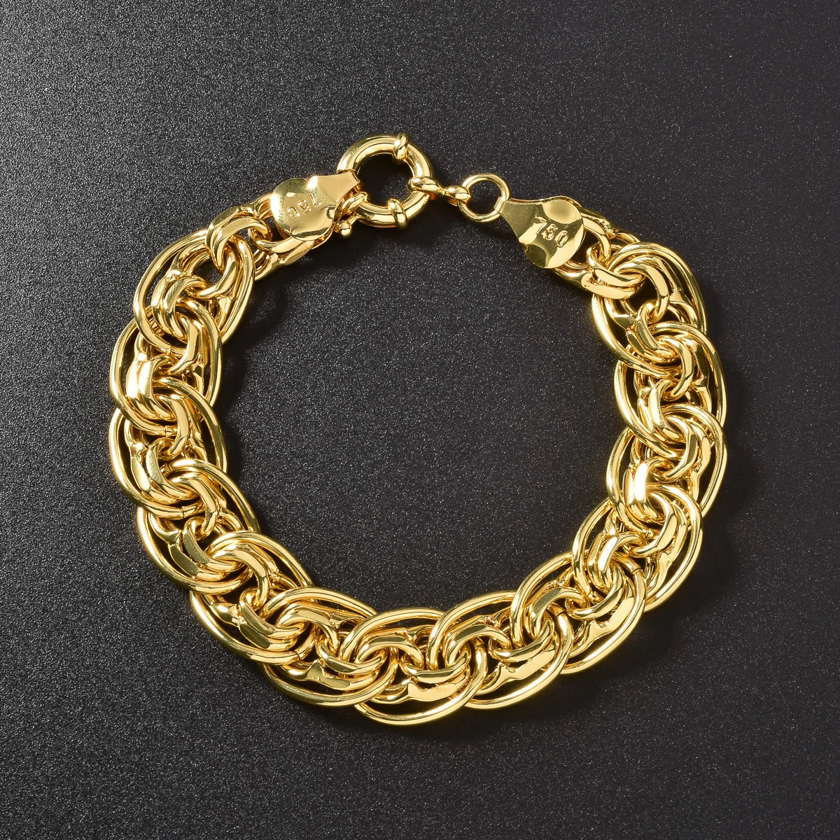 Heavy Byzantine Chain Bracelet — Gold-Tone, Punk Rock Statement