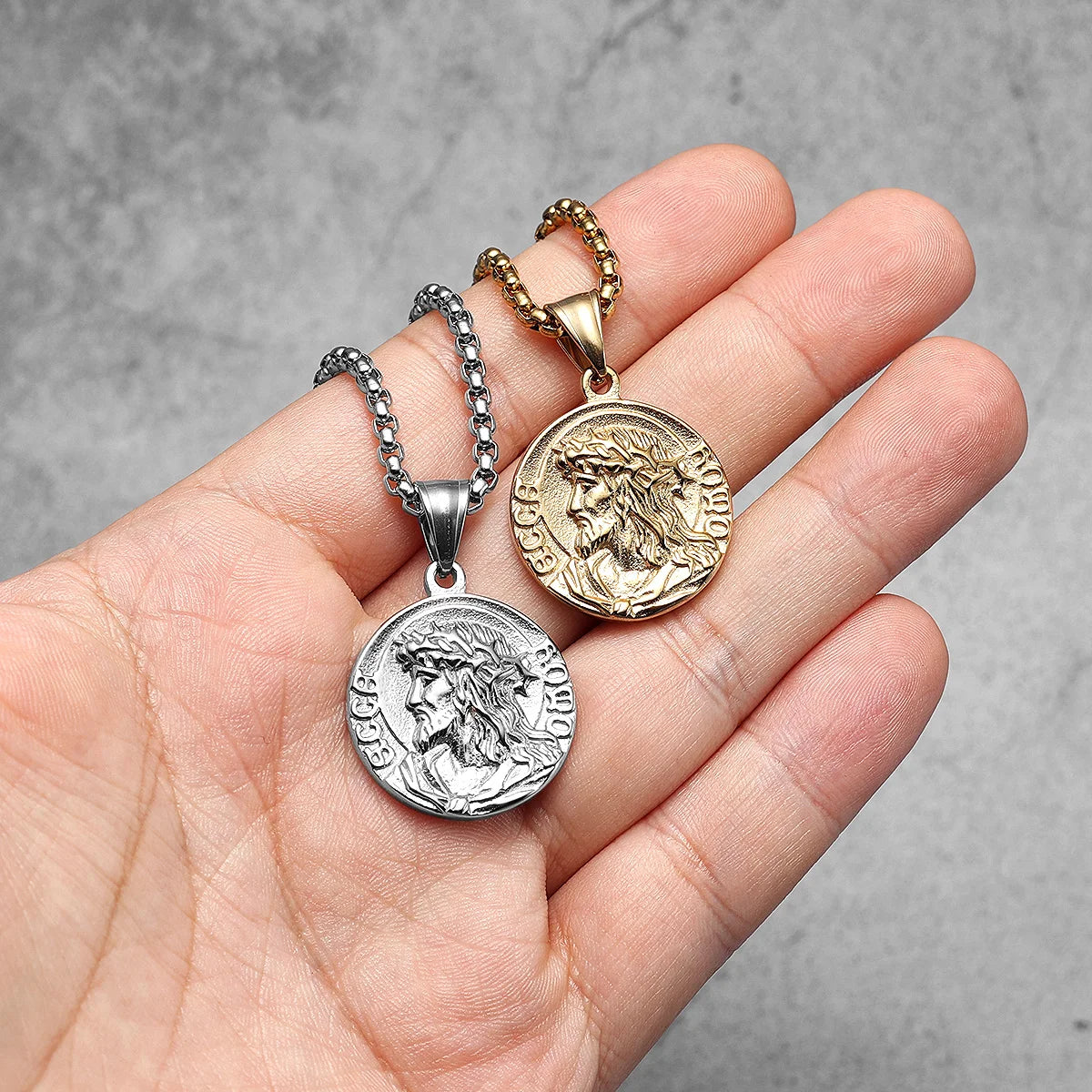 Jesus Minimal Pendant — Stainless Steel