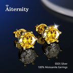 100% Real Sterling Silver S925 Moissanite Earrings Stud  With 2 Certificate D VVS1 Pass Diamond Test Pen For Women Men Jewelry