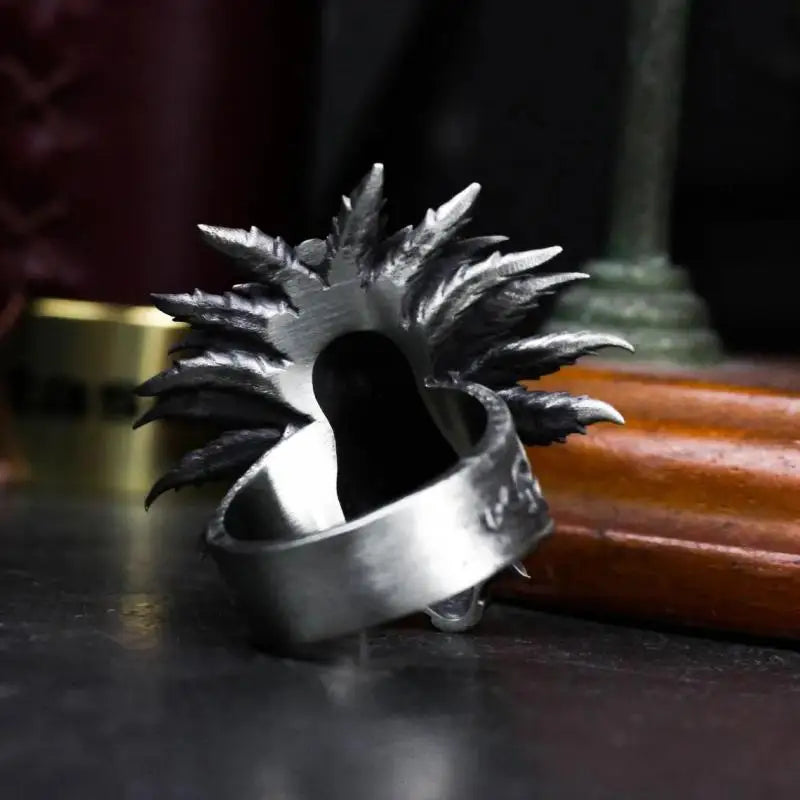 Priestess Retro Priest Ring, Men's Silvery Plated Ring, Artistic Ring Punk Style, Goth Jewelry for Men, Gifts for