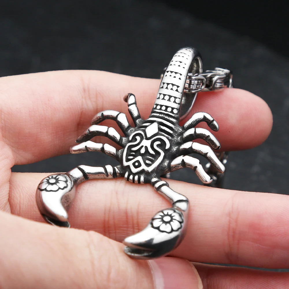 Scorpion Pendant Necklace — Stainless Steel