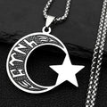 Gold Crescent Moon Star Necklace — Stainless Steel